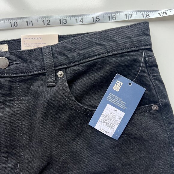 Universal Thread Shorts Womens 14 Black No-Fade Cotton Mid Rise Stretch Denim - Picture 7 of 9